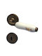 Oramis Middle Door Lever with Rosette 0141 Pair with Mouthpiece Bronze