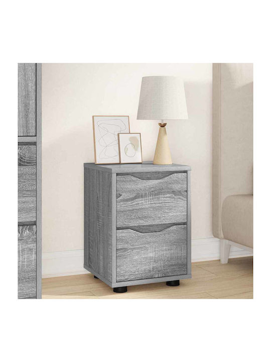 Bedside Table Wooden Grey 30.5x30x43cm