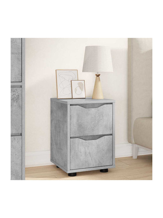 Wooden Bedside Table Grey 30.5x30x43cm