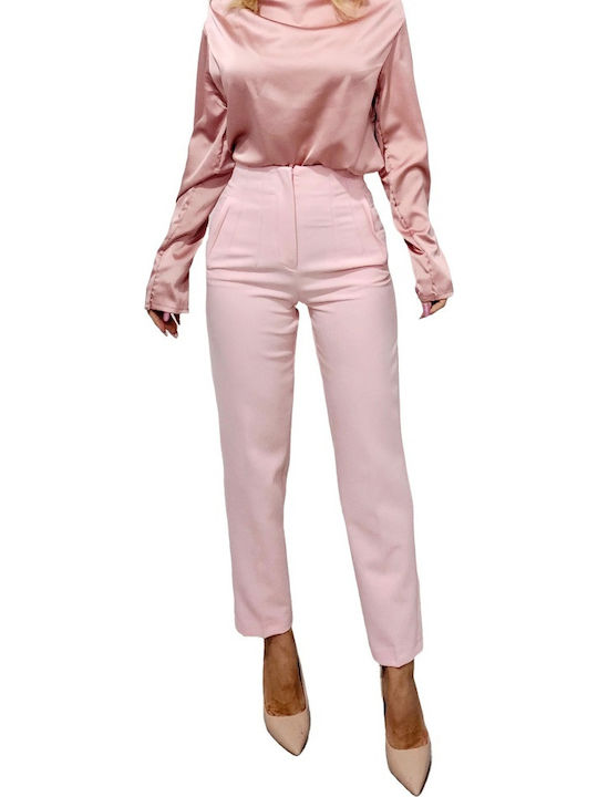 Dama Tesatura Pantaloni cu Croială Tapered Flor...
