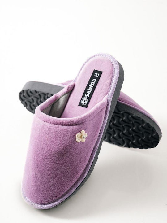 The Shoemart Χειμερινές Γυναικείες Παντόφλες Μωβ