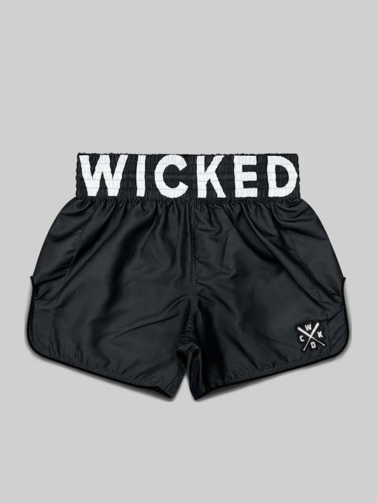 Wicked1 Ανδρικό Σορτσάκι Kick/Thai Boxing Μαύρο