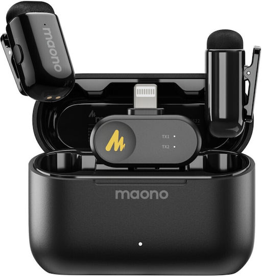 Maono WM622 PB2 Σετ Ασύρματο Μικρόφωνο Πέτου, Clip On Δημοσιογραφικό