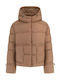 Daisy Crop Γυναικείο Puffer Μπουφάν για Χειμώνα Μπεζ