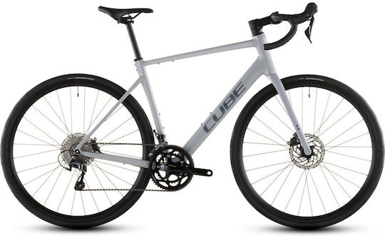 CUBE Attain Race 28" 2026 Ασημί Ποδήλατο Δρόμου με 10 Ταχύτητες και Υδραυλικά Δισκόφρενα