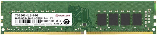 Transcend DDR4 με Module 1x16GB και Ταχύτητα 2666 για Desktop