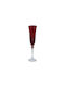 Domumart Set de pahare de sampanie / Vin alb din Cristal în Culoarea Roșu Cu picior 190ml 6buc