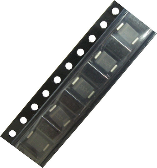 Δίοδος Schottky με Τάση 40V και Ένταση 2A 5τμχ SS24 , 2A 40V SCHOTTKY RECTIFIER DIODE Vf:0.50V, DO-214AA (SMB) package Επιφανειακής Στήριξης SS24