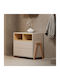 Baby Dresser with 2 Drawers Beige 94x51x88cm