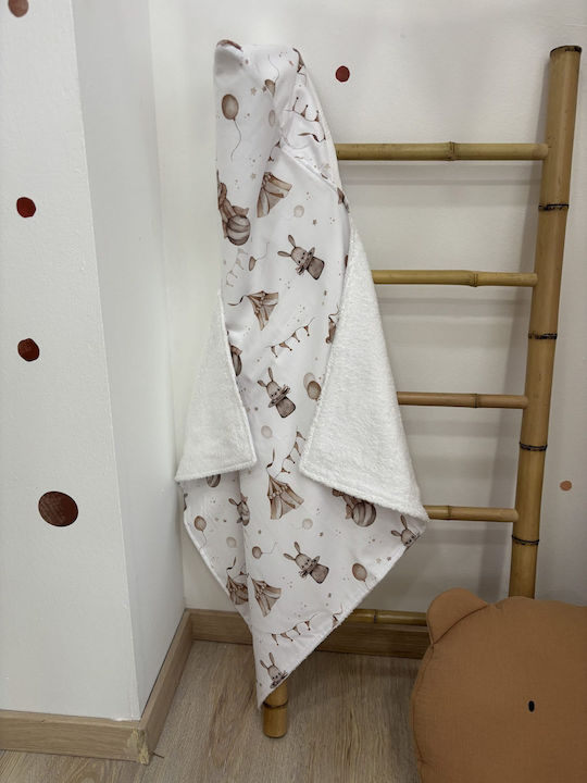 Velvet White Baby Hooded Bathrobe