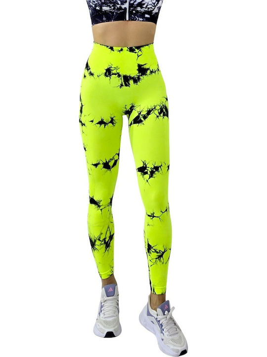 Leggings Pentru Instruire Colanți Lung Strângere Push Up Galbeni