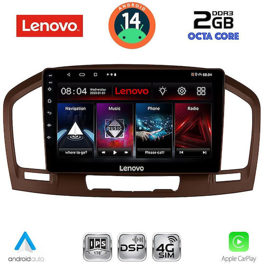 Lenovo Sistem Audio Auto pentru Opel Insemnări 2008-2013 (Bluetooth/USB/WiFi/GPS/Apple-Carplay/Android-Auto) cu Ecran Tactil 9"