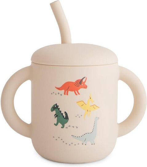 Mushie Toddler Cup with Handles and Straw Made of Silicone 175ml
