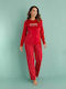 Mihra Winter Women's Pyjama Set Red