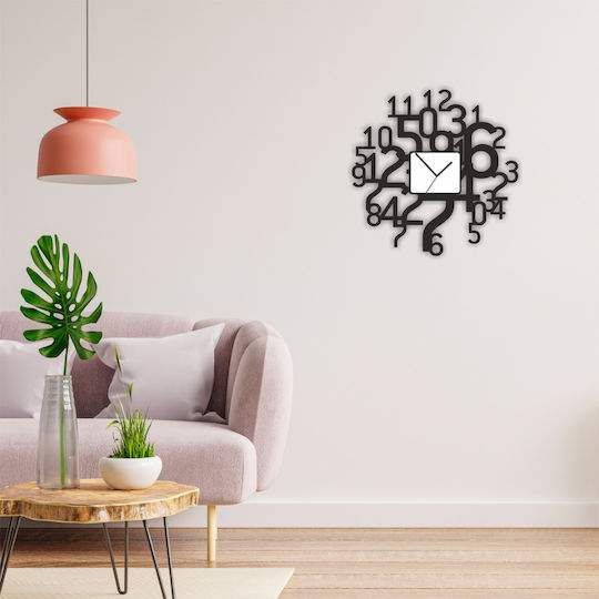 Orafol Abstract Numbers Wall Clock Plastic Red