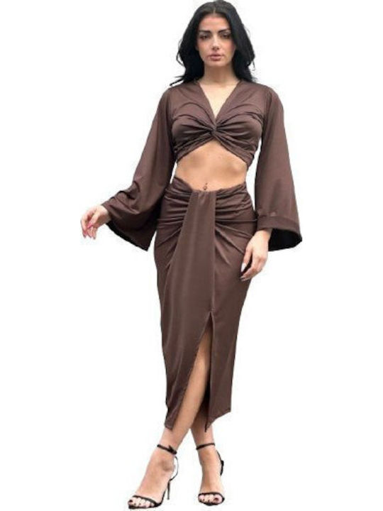 Chica Set with Skirt Brown