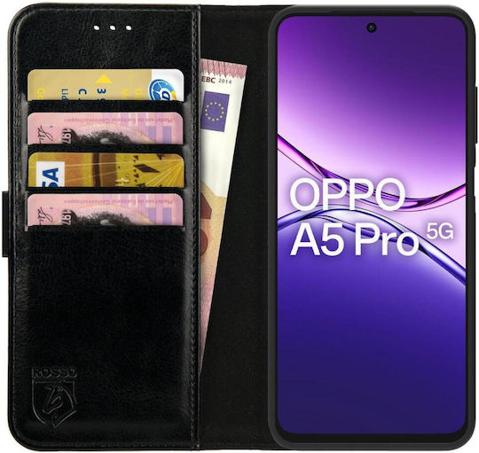 Rosso Element Pu Wallet Piele artificială Negru (Oppo A5 Pro)