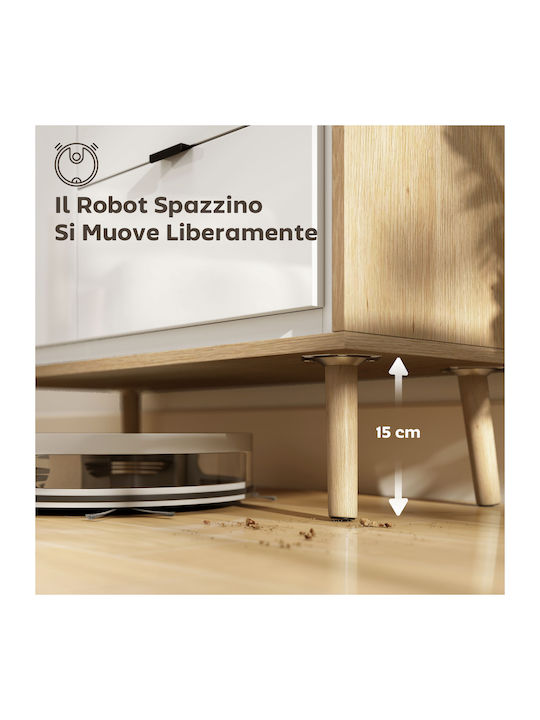 Sideboard Wooden with Drawers White and Oak 80x35x77cm