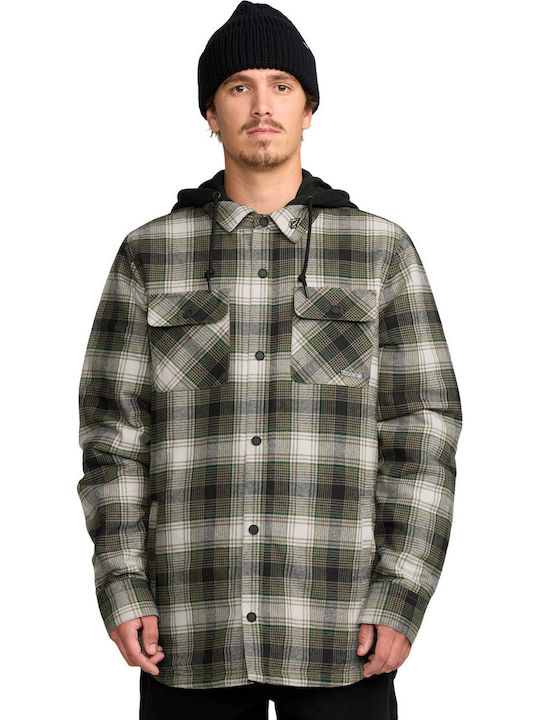 Kenson Μακρυμάνικo Φανελένιο Overshirt σε Κανονική Γραμμή Μαύρο
