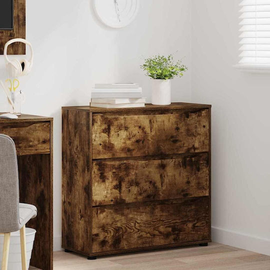 Wooden Chest of Drawers Smoked Oak 80x31x81cm