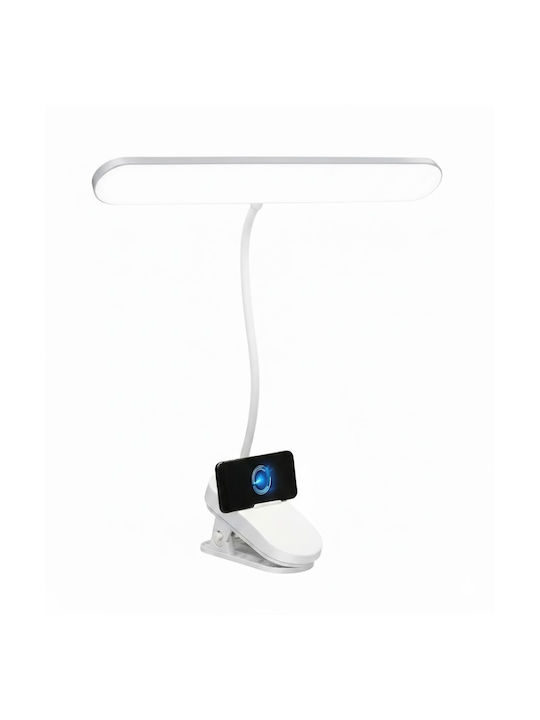 Andowl Rechargeable LED Office Lamp and Clip in White Color
