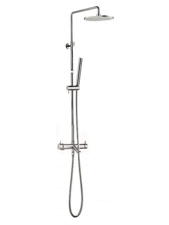Inter Ceramic Adjustable Shower Column with Mixer Gray