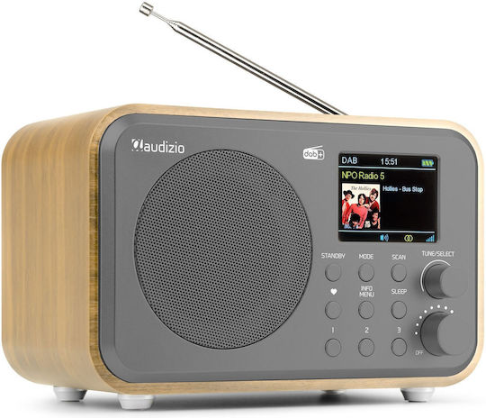 Audizio Milan DAB+ Tabletop Radio Rechargeable DAB+ with Bluetooth Bamboo