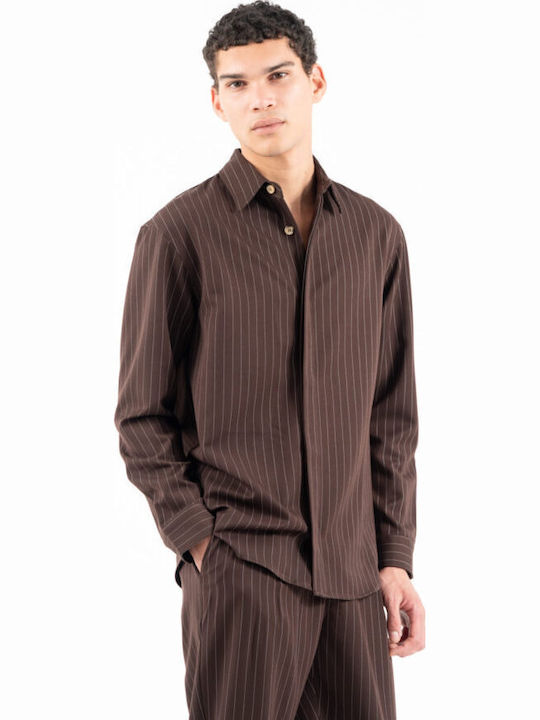 Vittorio Artist Μακρυμάνικo Overshirt Καφέ