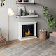 Tagu Indoor Wall Mounted Bioethanol Fireplace White 75x24.5x67.6cm