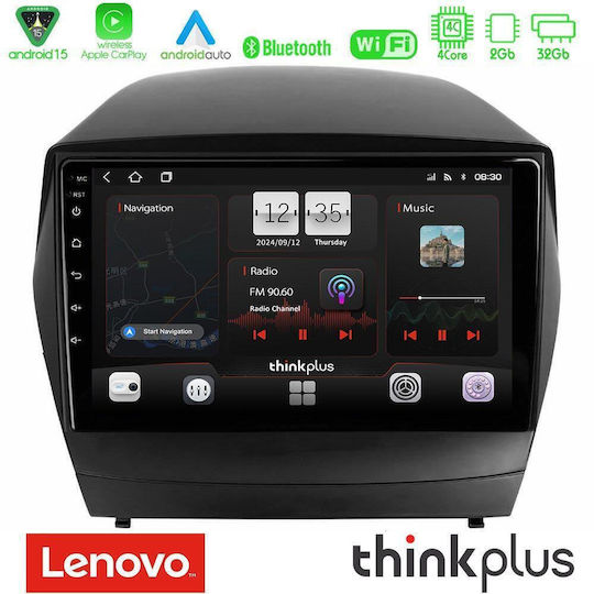 Lenovo Ηχοσύστημα Αυτοκινήτου για Hyundai iX35 2010-2013 με A/C (Bluetooth/USB/WiFi/GPS/Apple-Carplay/Android-Auto) με Οθόνη Αφής 9"