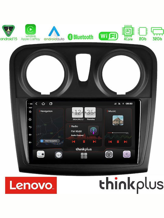 Lenovo Car Audio System for Dacia Dokker 2014-2021 (Bluetooth/USB/WiFi/GPS/Apple-Carplay/Android-Auto) with Touch Screen 9"