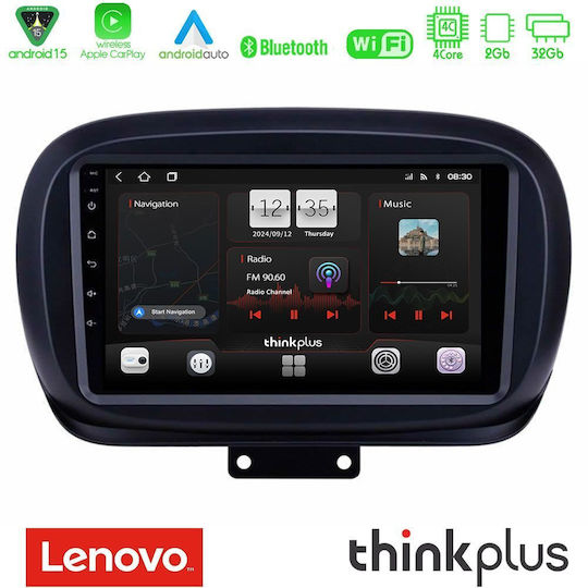 Lenovo Car Audio System for Fiat 500X 2015-2020 (Bluetooth/USB/AUX/WiFi/GPS/Apple-Carplay/Android-Auto) with Touch Screen 9"