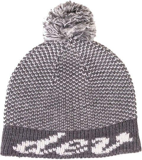 Pom Pom Beanie Γυναικείος Σκούφος Πλεκτός σε Γκρι χρώμα