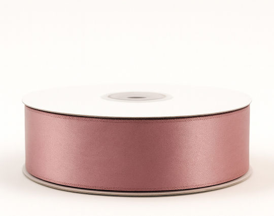 Satin,σατεν Band Doppelseitig Monochrom Rosa 45meters mit Breite 23mm