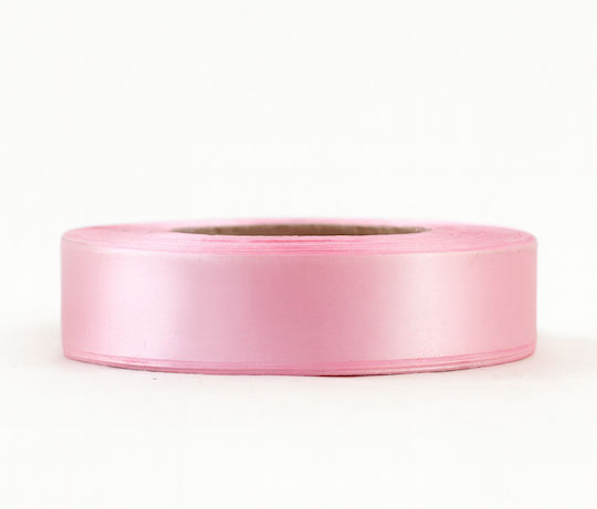 Satin,σατεν Band Doppelseitig Monochrom Rosa 50meters