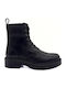 Leder Stiefeletten Damen Schwarz