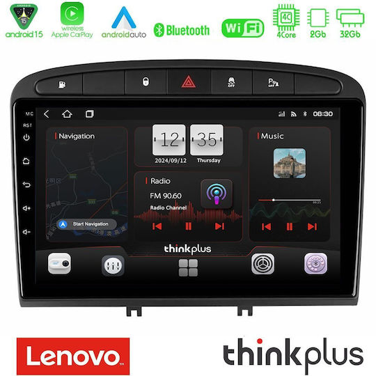 Lenovo Ηχοσύστημα Αυτοκινήτου για Peugeot 308 / RCZ 2007-2012 (Bluetooth/USB/AUX/WiFi/GPS/Apple-Carplay/Android-Auto) με Οθόνη Αφής 9"