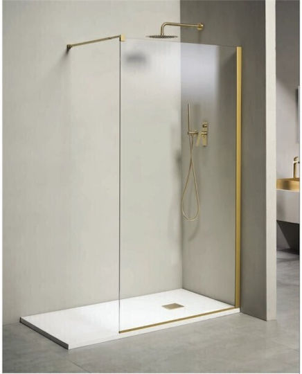 Tema Fixed Side Shower for Shower 70x195cm Clear Glass Oro