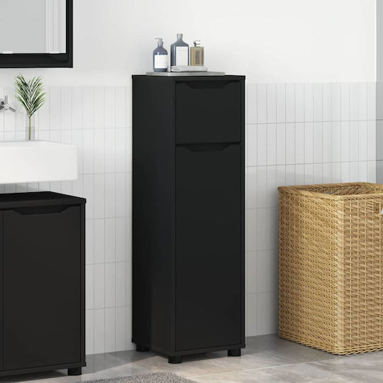 vidaXL Floor Bathroom Column Cabinet L30.5xD30xH101cm Black