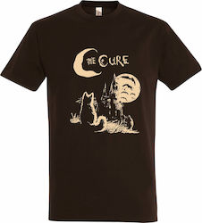 T-shirt Unisex " Cure Band Cat Moon " Chocolate