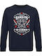 Sweatshirt Unisex Organic " Stranger Things Hawkins Is Cursed " French Navy