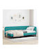Sofa Bed Single Upholstered with Velvet Turquoise with Slats for Mattress 100x200cm 42016624