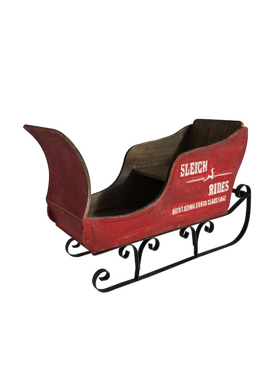 Artekko Christmas Wooden Figure Sleigh Red Height 52cm