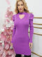 Rochie Mini Tricotată Mov