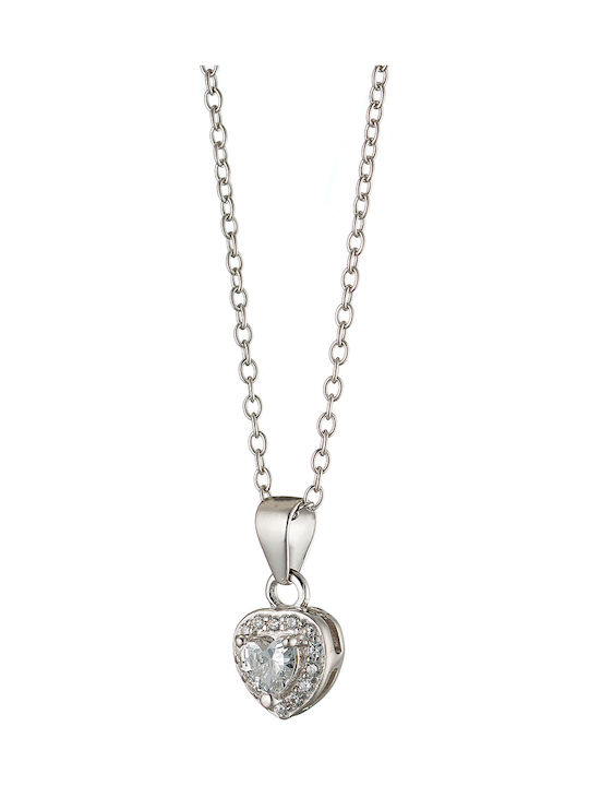 Oxzen Halskette mit Design Herz aus Silber mit ...
