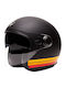 Marko Helmets Boreal Matt Black Orange Κράνος Μηχανής Jet ECE 22.06 με Sunvisor