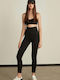 Schulung Frauen Leggings Hochgeschnitten & Push Up Schwarz