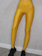 Schulung Frauen Lang Leggings Hochgeschnitten Gold