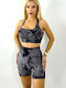 Set Women's Training Leggings Push Up Grey-black
