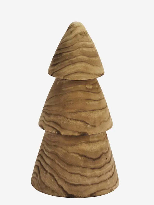 Decorativ Din Lemn Arbore De Crăciun Nuanță Naturală Închisă Ø25 X H45 Cm Madam Stoltz